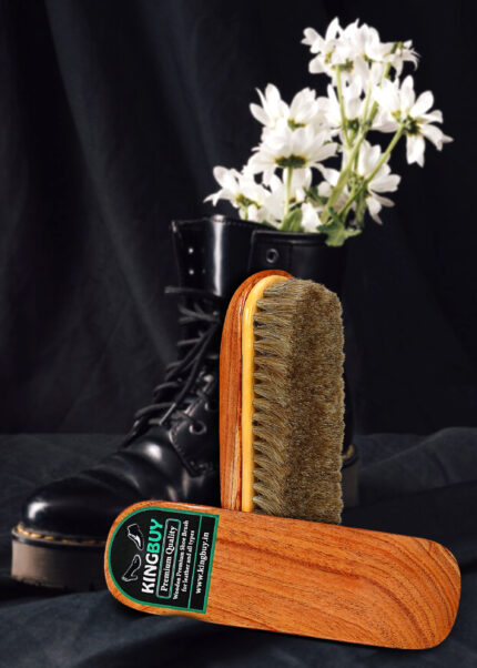 KINGBUY Premium 1 Piece Wooden Shoe Brush for Polish and All Type of Cleaning, Shoe Shine & Care